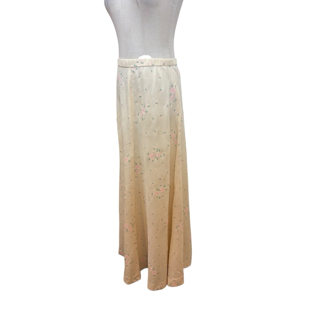 Vtg 70s Maxi Skirt Floral‎ Cottagecore Praire Boho Soft Girl Coquette - Picture 4 of 7